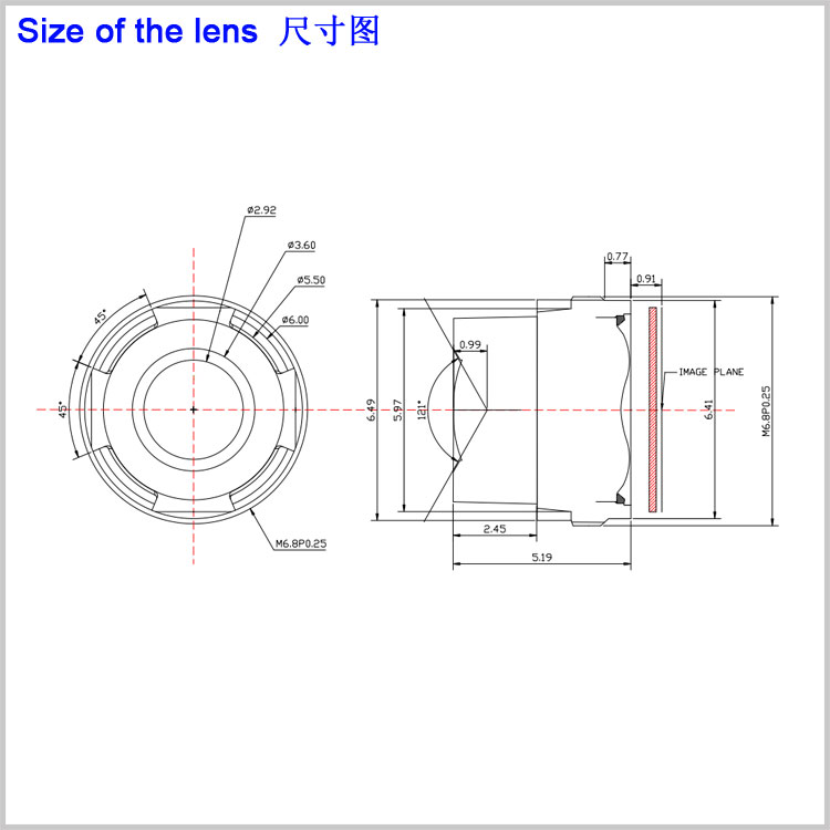 M7接口1.95mm鏡頭 高清魚(yú)眼鏡頭 1/2.7“廣角視角119度效果監控鏡頭 車(chē)載攝像頭用迷你攝像頭廣角鏡頭OV2710