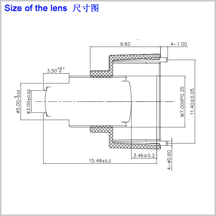 M7鏡頭 12.3mm長(cháng)焦小孔鏡頭 尖錐鏡面 小玻璃鏡頭 單板機CMOS迷你攝像頭通用光學(xué)鏡片