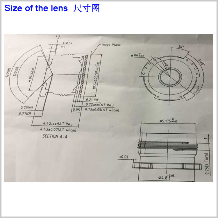 M5.5*0.25接口1mm鏡頭掃碼鏡頭 手機鏡頭 掃描鏡頭 識別鏡頭 靶槍鏡頭 高清大廣角內窺鏡頭1/4“ 120度 1/5” 98度
