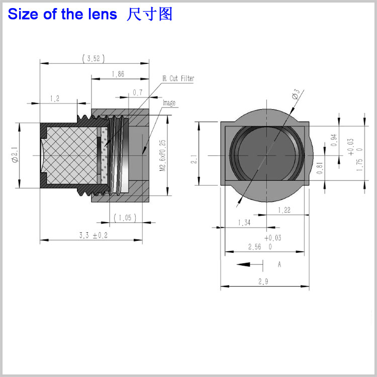 M2*0.25接口超小內窺鏡頭廣角110度 膠囊微型攝像機用胃腸鏡1/9
