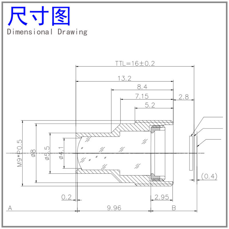 M9接口 16mm焦距長(cháng)焦鏡頭 高清5MP小攝像頭光學(xué)鏡片 CCD和CMOS通用 拉近放大倍鏡